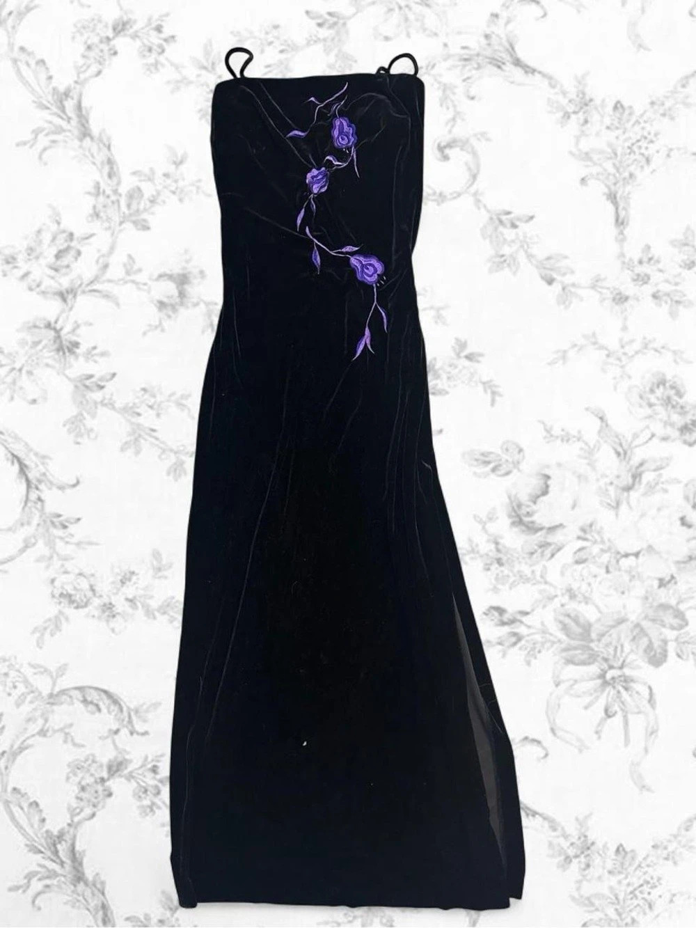 Arianna by Rachel Kaye Floral Velvet Maxi Dress Size 10